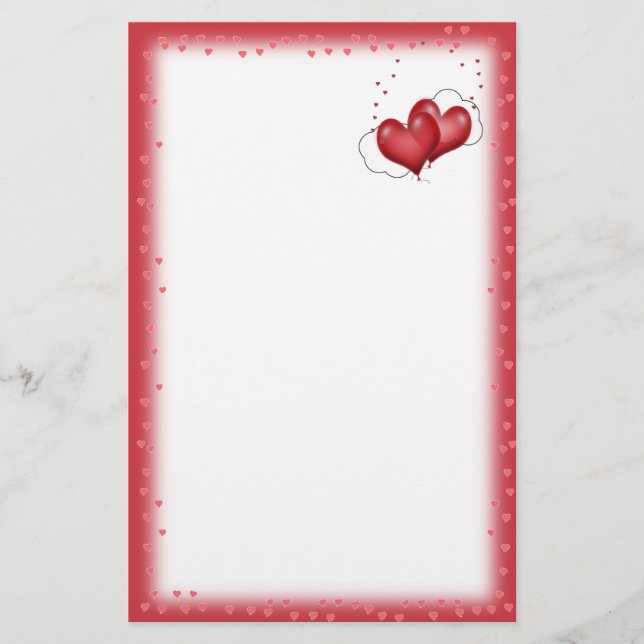 Herzblasen mit wenig Herz Briefpapier (Vorderseite)