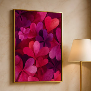 Herzblatt-Abstrakt.Romanische Blumenkunst zum Vale Poster