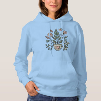 Herzblatt-Augen-Pflanze im Topf Hoodie