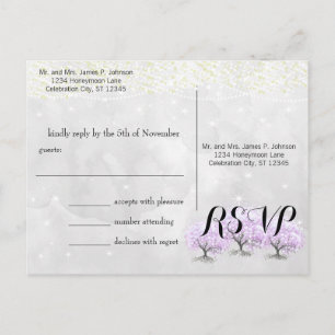 Herzblattbaum Lila Verzauberter Wald Hochzeit Postkarte
