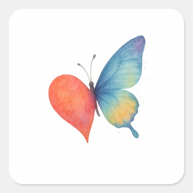 Herzblut Quadratischer Aufkleber (Vorderseite)