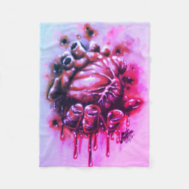 Herzblutungen Fleecedecke