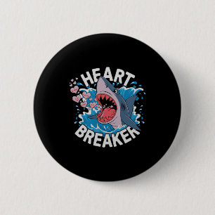 Herzbrecher-Hai Süß Lustig Liebesdesign Für Vale Button
