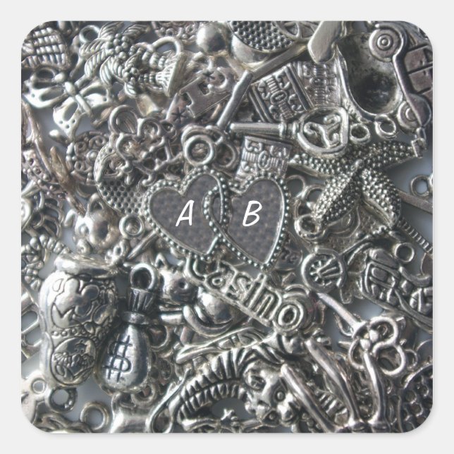 Herzcharakter Quadratischer Aufkleber (Vorderseite)