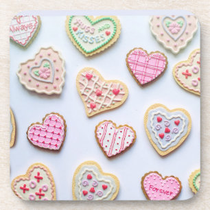 Herzcookies zum Valentinstag   Getränkeuntersetzer