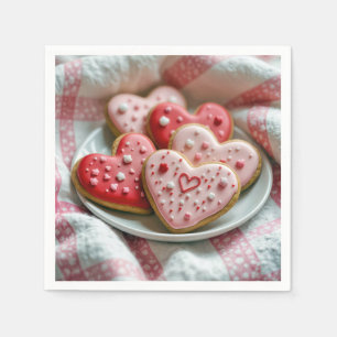 Herzcookies zum Valentinstag Serviette