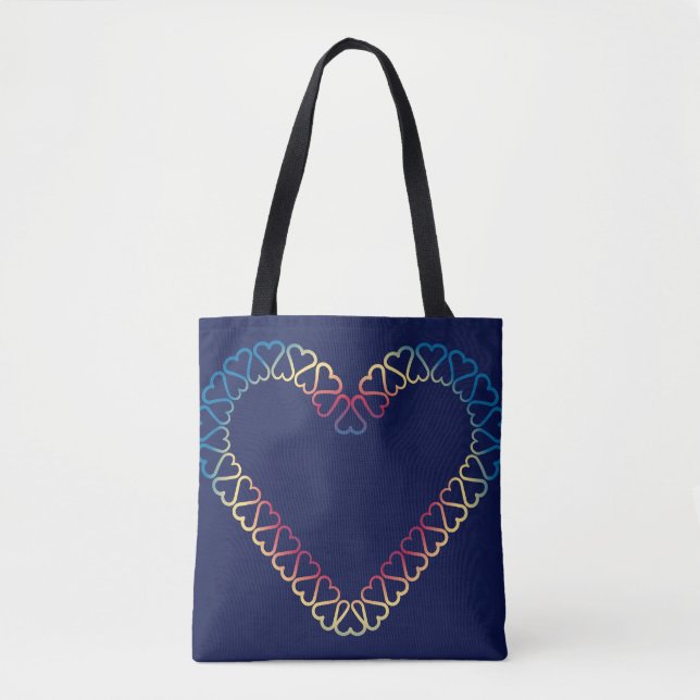Herzdesign auf Schulter-Totebeutel (Vorderseite)
