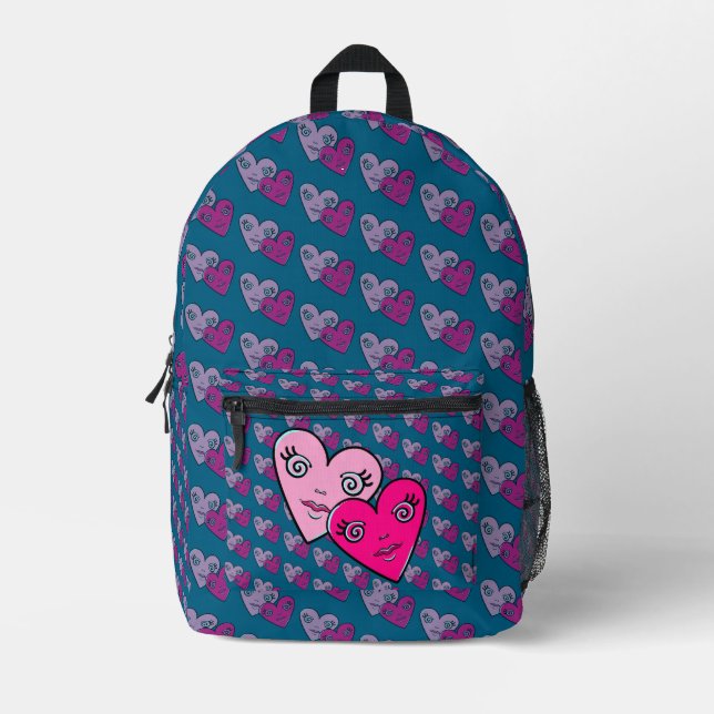 Herzdesign Bedruckter Rucksack (Vorderseite)