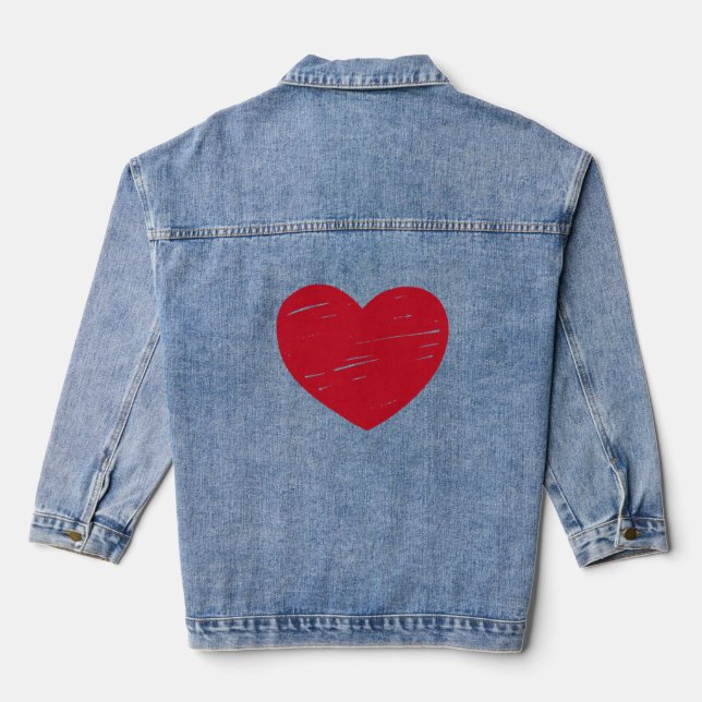 Herzdesign Denim Jacket für Adorable Style" Jeansjacke (Rückseite)