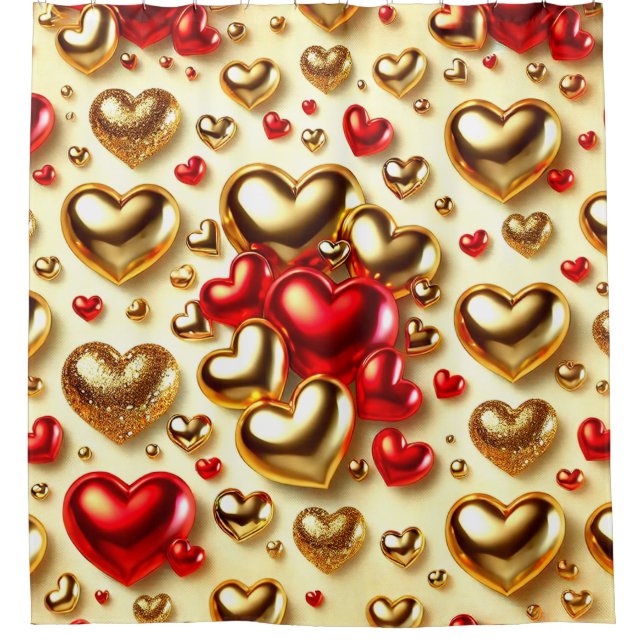 Herzdesign Duschvorhang (Vorderseite)