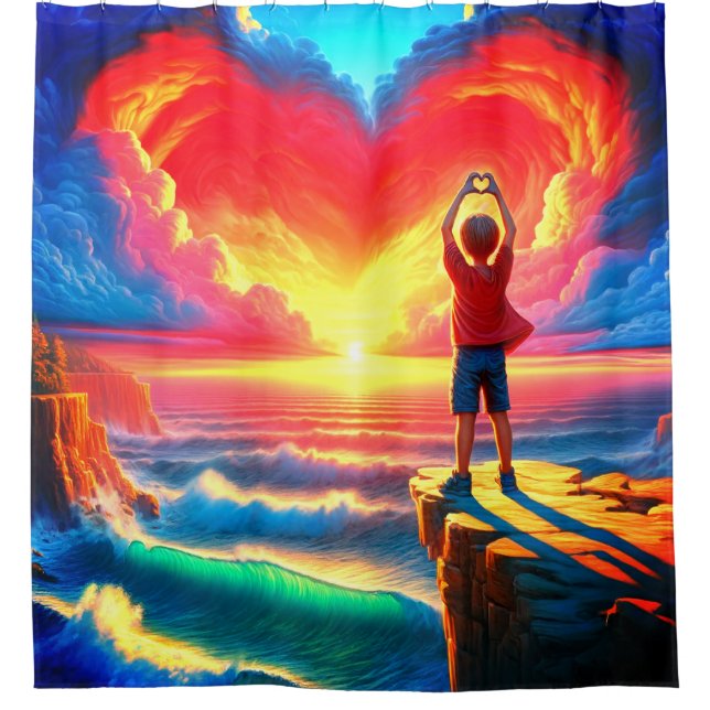 Herzdesign Duschvorhang (Vorderseite)