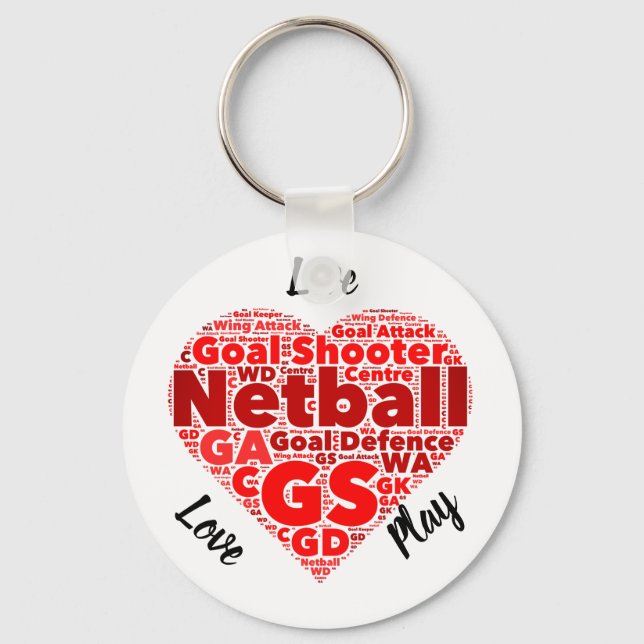 Herzdesign GS Inspiration Netball Schlüsselanhänger (Vorderseite)