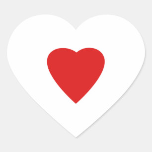 Herzdesign in Rot und Weiß Liebe. Herz-Aufkleber