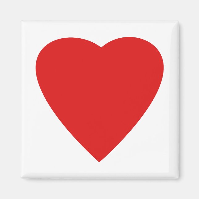 Herzdesign in Rot und Weiß Liebe. Magnet (Vorne)