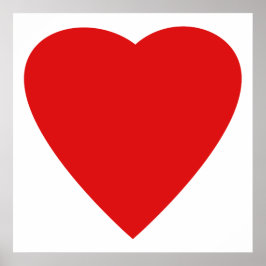 Herzdesign in Rot und Weiß Liebe. Poster