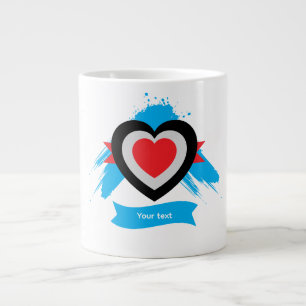 Herzdesign mit anpassbarem Text Jumbo-Tasse