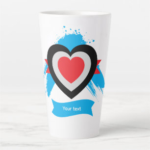Herzdesign mit anpassbarem Text Milchtasse