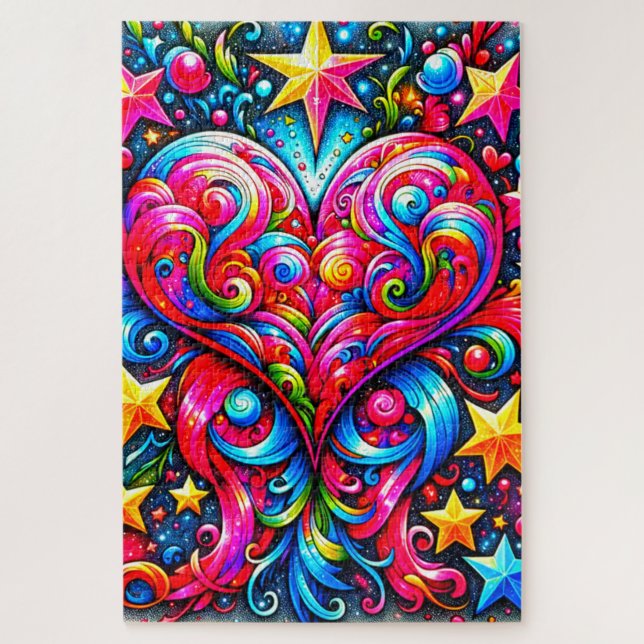 Herzdesign Puzzle (Vertikal)