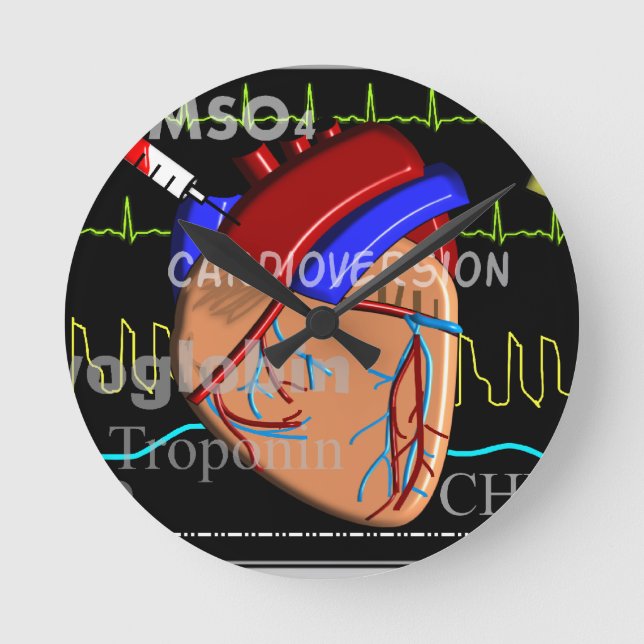 Herzdesign Runde Wanduhr (Vorderseite)