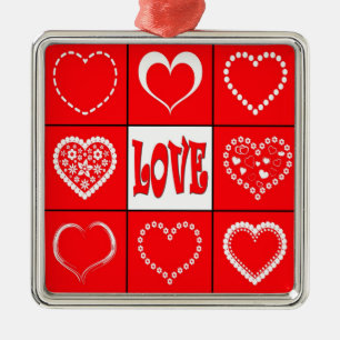 Herzdesign Silbernes Ornament