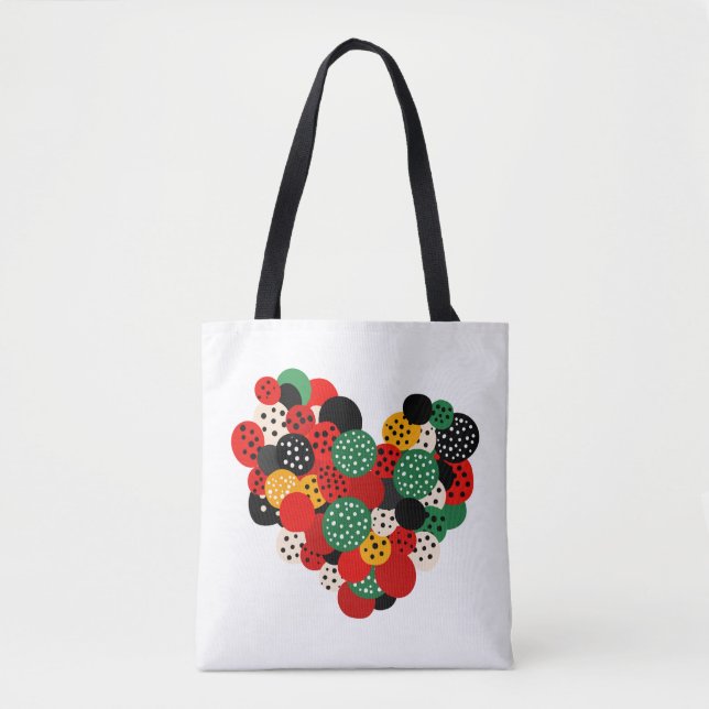 Herzdesign Tote Bag: Liebe überall tragen (Vorderseite)