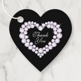 Herzdiamanten auf schwarz danke Ihnen Gastgeschenk Geschenkanhänger