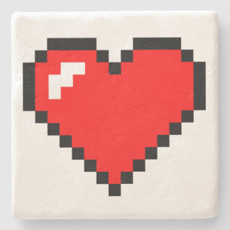 Herzdieb 8 Bit Pixel Art - Funny Geeky Gamer Steinuntersetzer