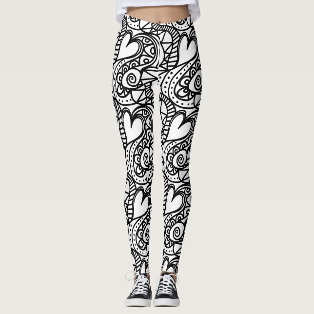 Herzdoodle-Leggings Leggings (Vorderseite)