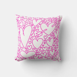 Herzdoodles Niedlich Valentinstag Kissen