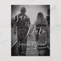 Herzdoodles Rosa Hand Save the Date gezogen