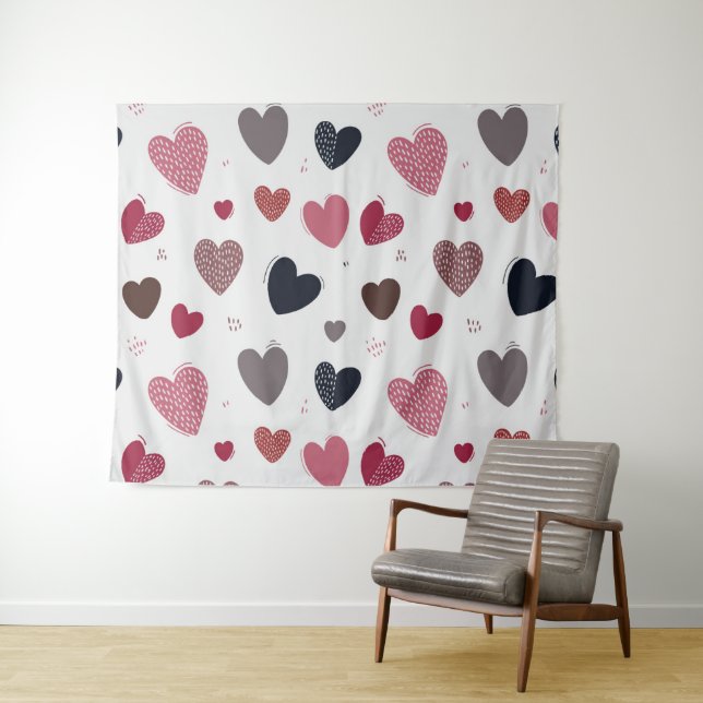 Herzen 3 wandteppich (Beispiel (Horizontal))