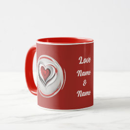 Herzen, abstrakt im Kreis - Tasse