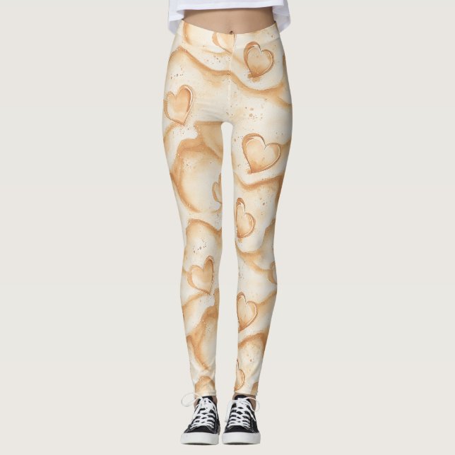 Herzen am Cream Sand Beach Leggings (Vorderseite)