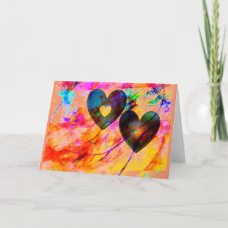 Herzen am Sonnenaufgang Feiertagskarte