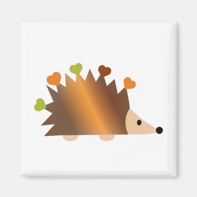 Herzen auf einem Igel Magnet (Vorne)