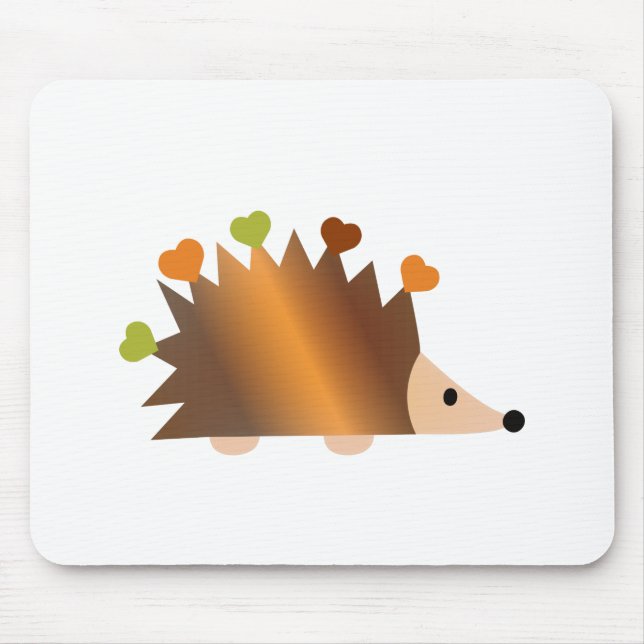 Herzen auf einem Igel Mousepad (Vorne)