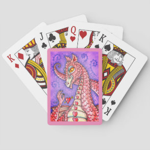 HERZEN AUF EINEM ZEICHENGRUPPEN-DRAGON-VALENTIN, F SPIELKARTEN