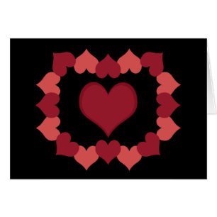 Herzen auf schwarzer Karte