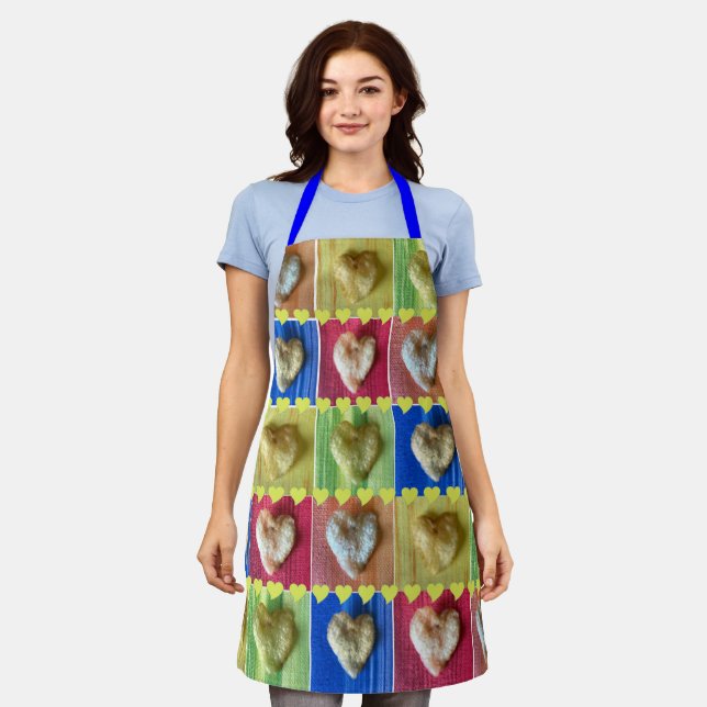 Herzen aus Kartoffelchips Patchwork-Design-Schürze Schürze (Getragen)