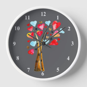 Herzen Baum wunderliche Valentinstage Uhr