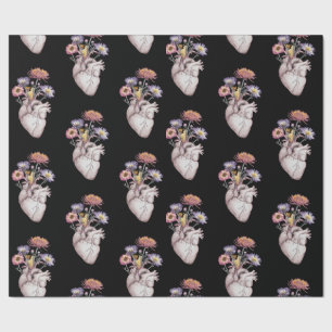 Herzen Blumen Muster                             Geschenkpapier