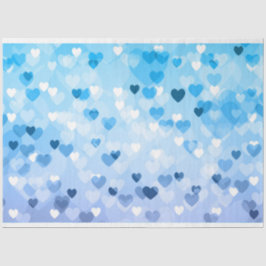 Herzen - Bokeh Blue Hearts Seidenpapier