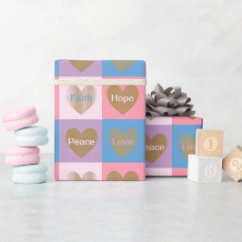 Herzen der Liebe des Glaubens - Hoffnung Frieden Geschenkpapier