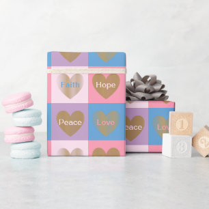 Herzen der Liebe des Glaubens - Hoffnung Frieden Geschenkpapier