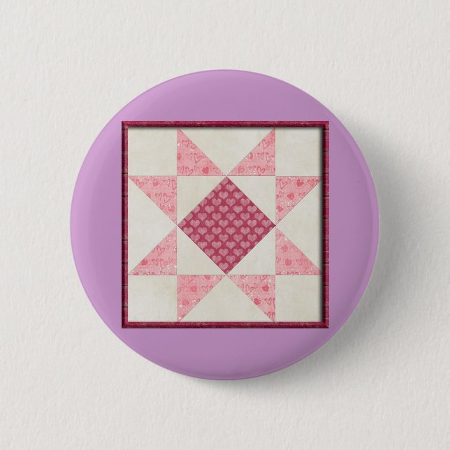 Herzen der Liebe Quilt Button (Vorderseite)