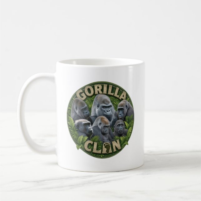 Herzen des Twycross-Gorilla-Clans Kaffeetasse (Links)