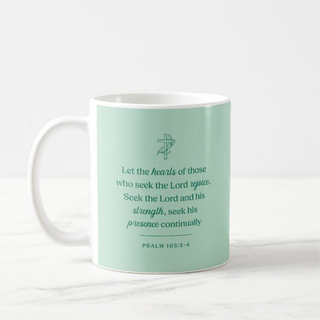 Herzen, die den Herrn suchen Christlich Kaffeetasse (Links)