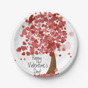 Herzen Frohen Valentinstag Papierparty-Teller Pappteller