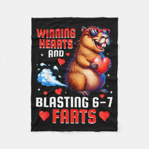 Herzen gewinnen 67 Meme Capybara Kinder Jungen Fleecedecke