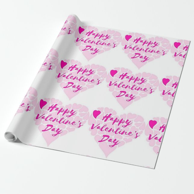 HERZEN "HAPPY VALENTINE S DAY" GESCHENKPAPIER (Ungerollt)